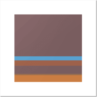 A rare batter of Faded Blue, Dirt, Dark Taupe, Earth and Dull Orange stripes. Posters and Art